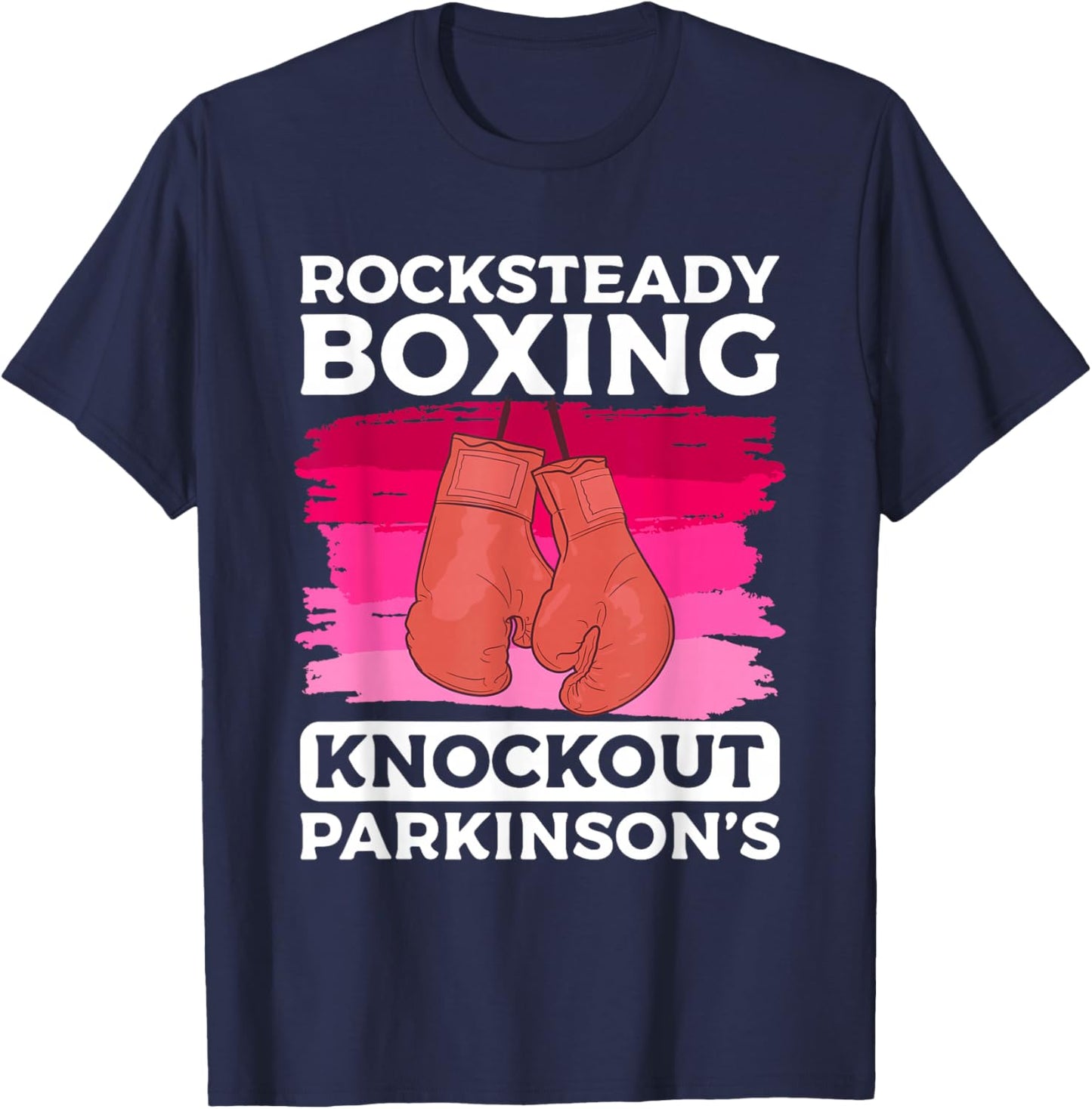 Rock Steady Boxing Knock Out Parkinson's Awareness T-Shirt - T-Shirt | Navy