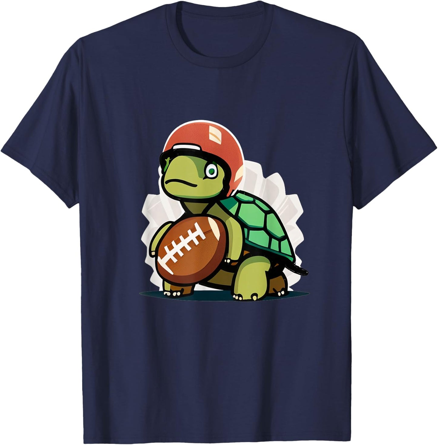 Cute Turtle Touchdown: Tackling American Football T-Shirt - T-Shirt | Navy