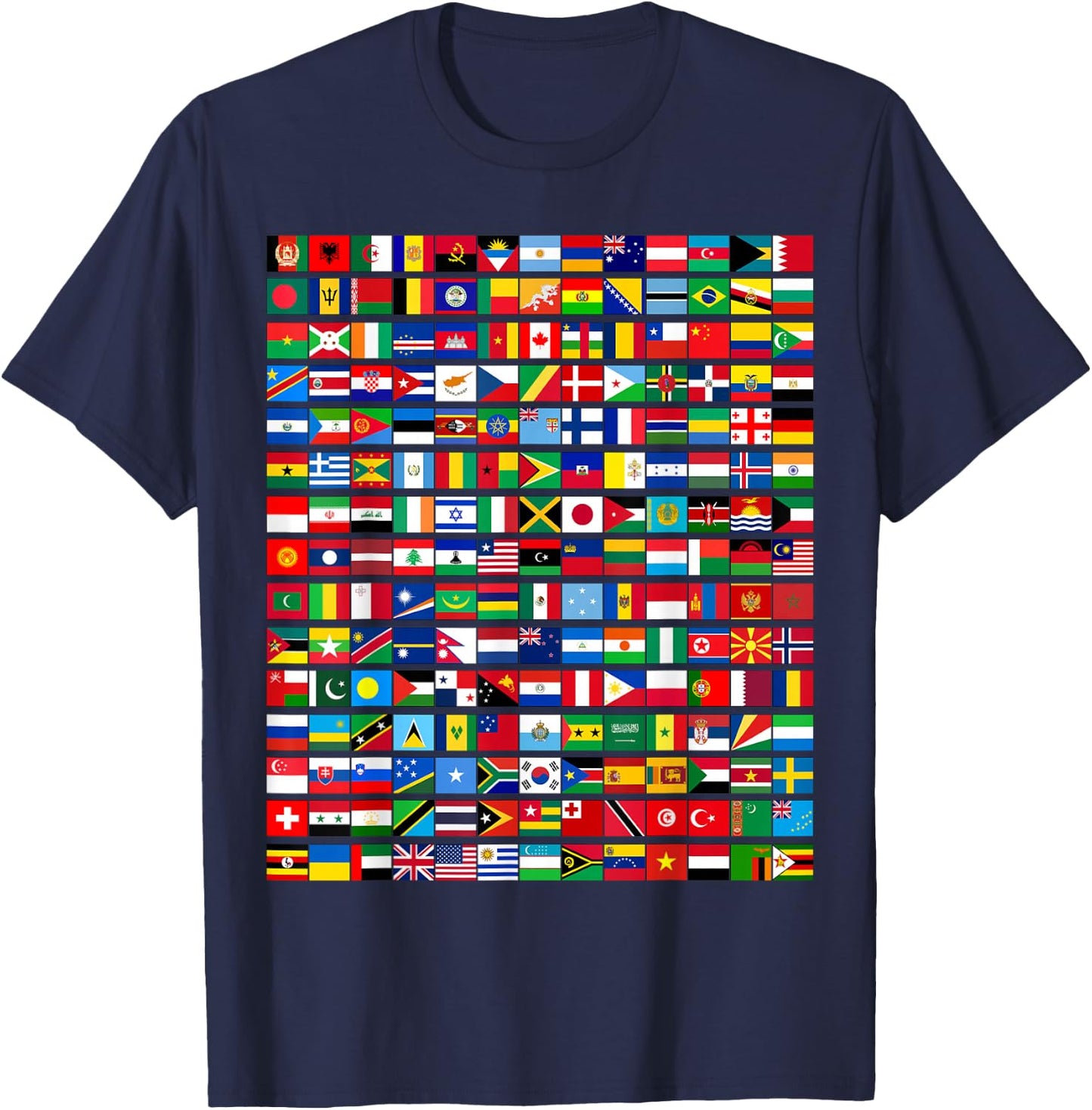 195 Flags Of All Countries in The World International Event T-Shirt - T-Shirt | Navy