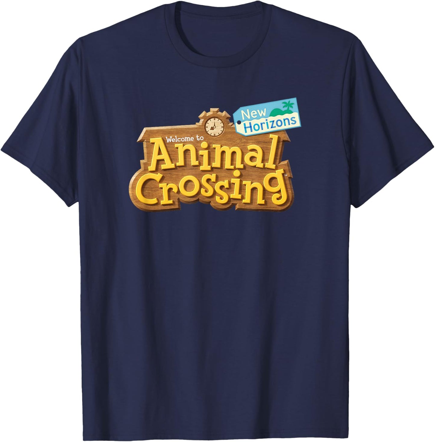 Animal Crossing: New Horizons Welcome Sign Front Logo T-Shirt - T-Shirt | Navy