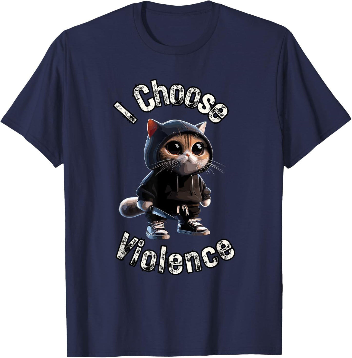 I Choose Violence Cat Women T-Shirt - T-Shirt | Navy