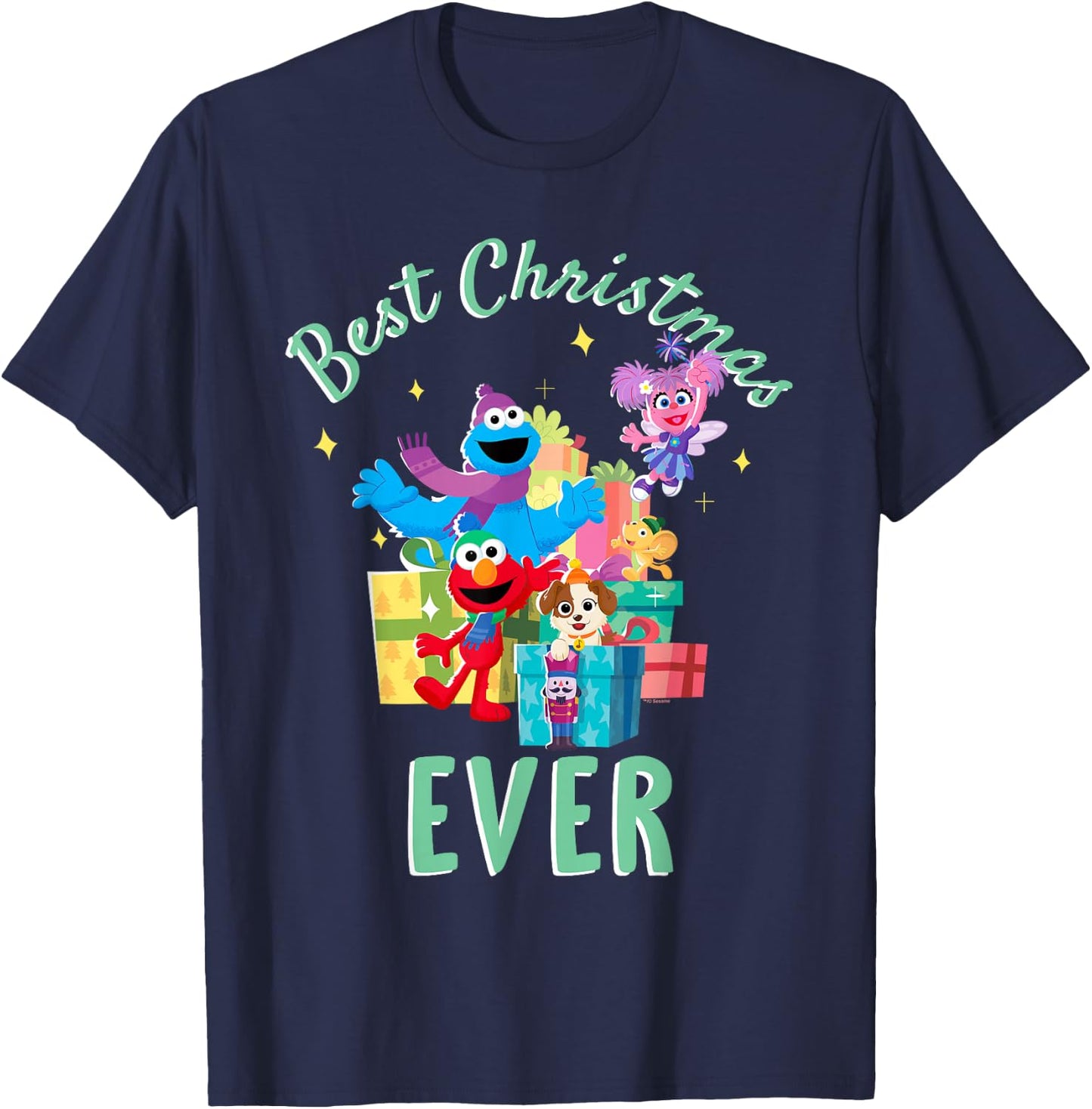 Sesame Street Merry Christmas Elmo, Tango, Abby Cadabby T-Shirt - T-Shirt | Navy