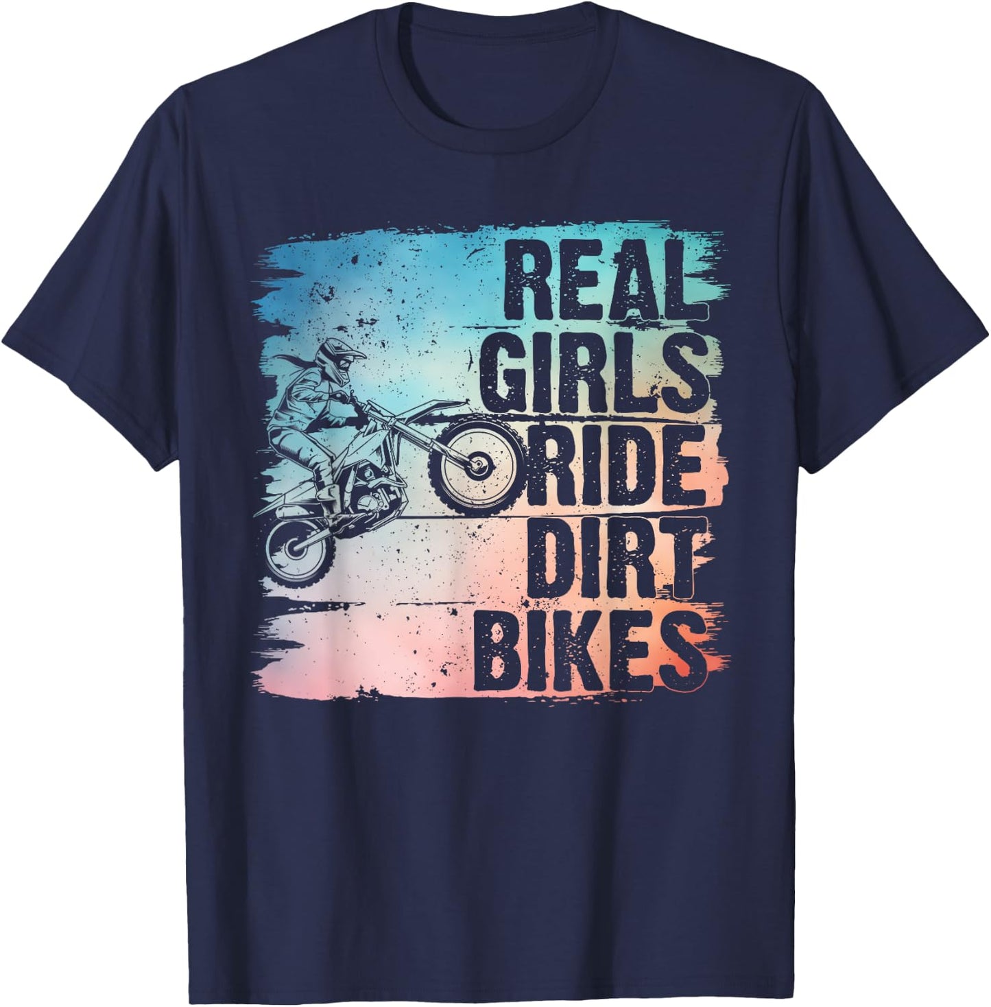 Cool Dirt Bike Girls Motocross Biker Racer Sport T-Shirt - T-Shirt | Navy