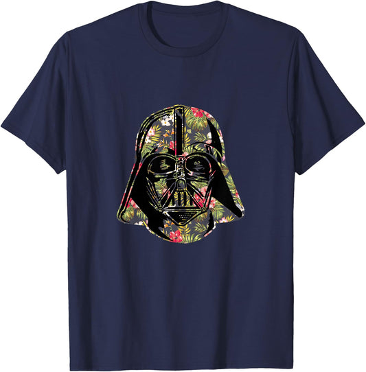 Star Wars Classic Darth Vader Floral Tropical Helmet T-Shirt - T-Shirt | Navy