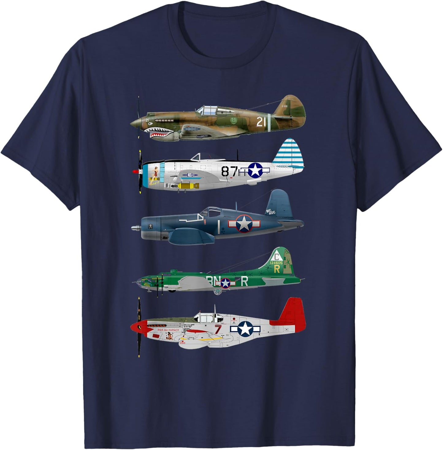 WW2 Planes Warbirds Warplanes T-Shirt - T-Shirt | Navy