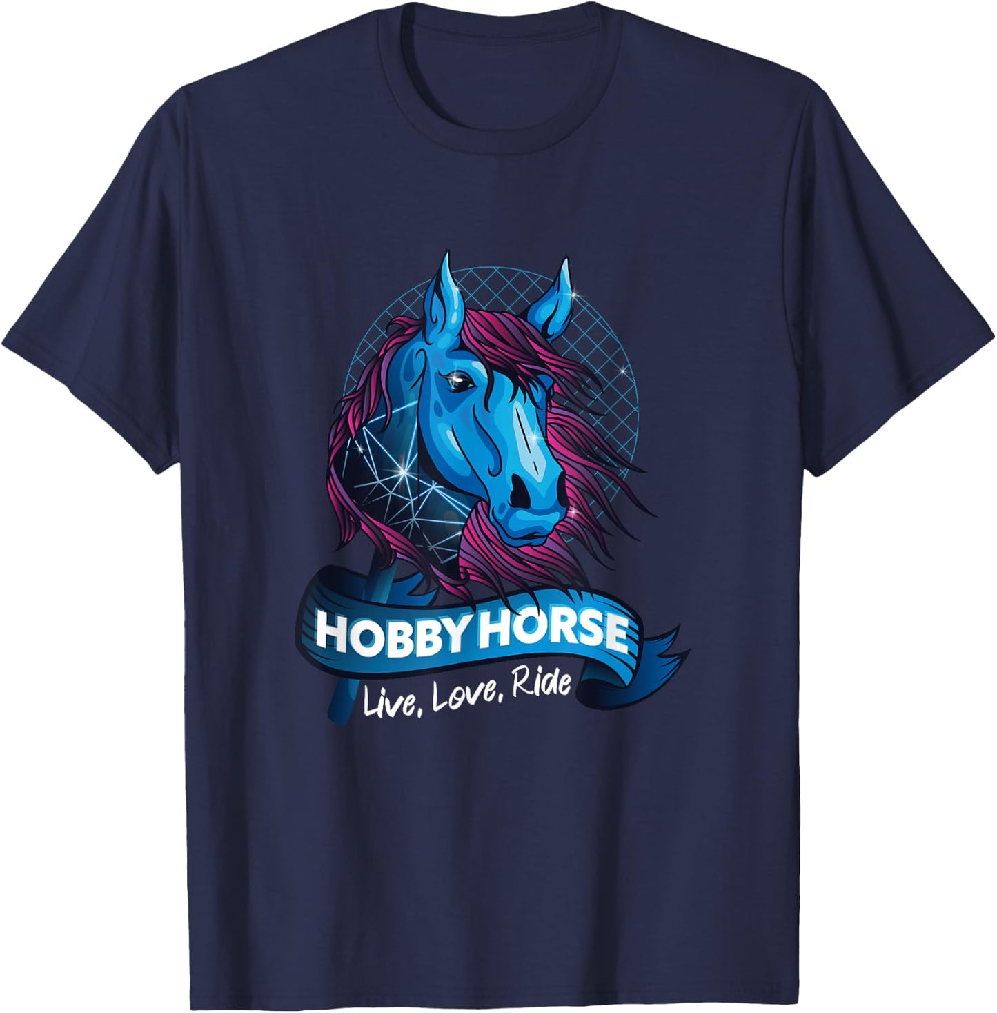Stick Horse, Hobby Horse Design for Girls who Love Horses T-Shirt - T-Shirt | Navy