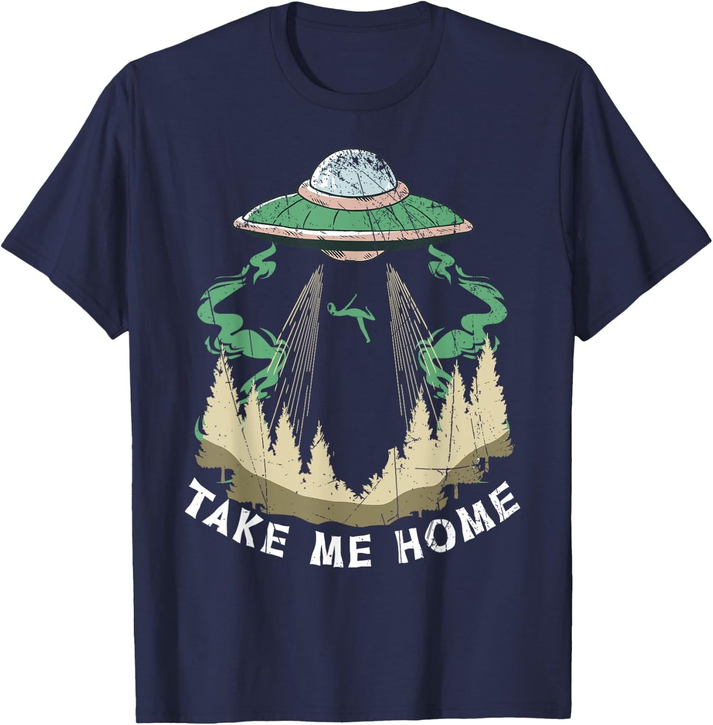 Space Alien Ufo Alien Head Tie Dye Peace T-Shirt - T-Shirt | Navy