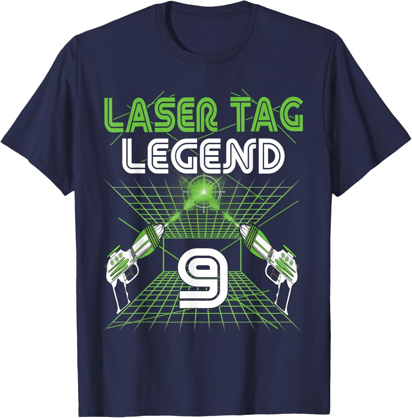 Lasertag Birthday Party - laser tag 9 years birthday T-Shirt - T-Shirt | Navy