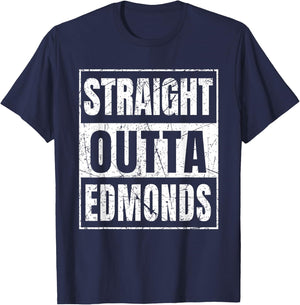 Straight Outta Edmonds Washington T-Shirt - T-Shirt | Navy