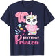 Girl, 10th birthday, unicorn cat, number 10 T-Shirt - T-Shirt | Navy