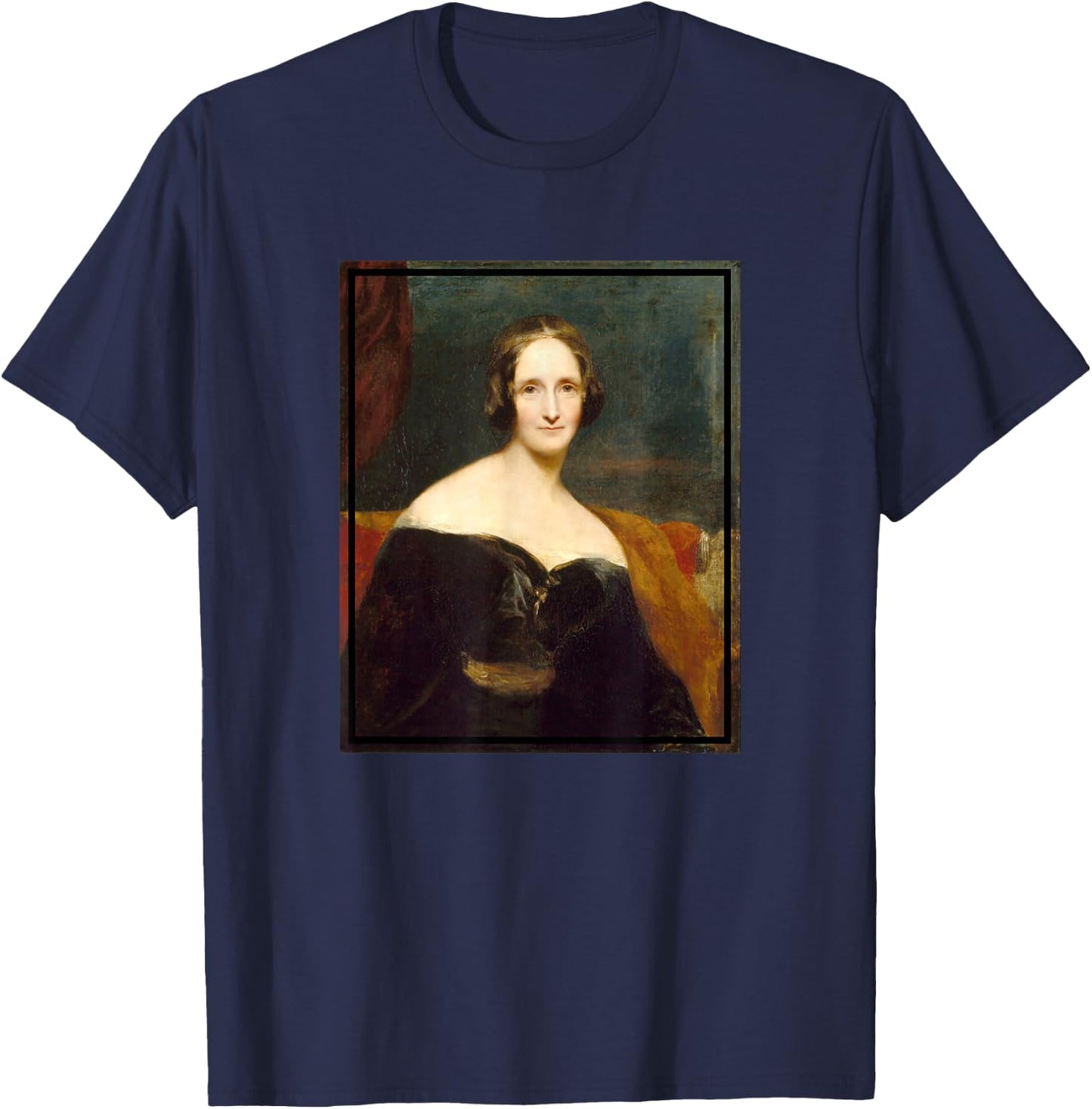 Mary Shelley Portrait Painting (1840) T-Shirt - T-Shirt | Navy