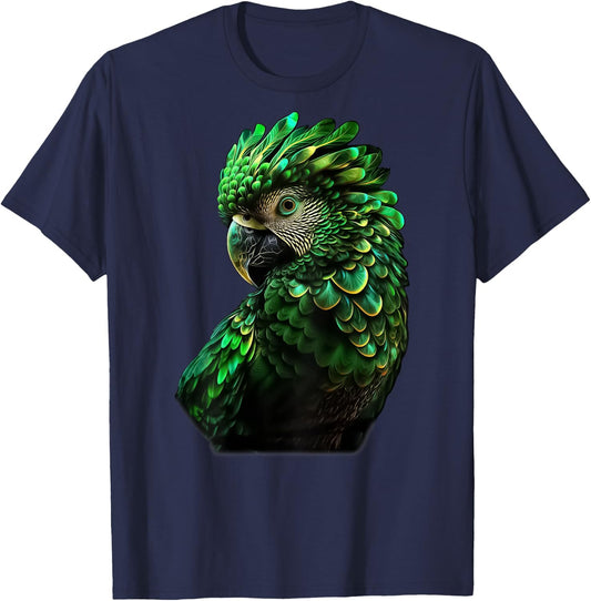 Emerald Green Macaw T-Shirt - T-Shirt | Navy