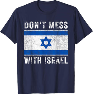 Vintage Grunge Israel Flag Souvenir Don't Mess With Israel T-Shirt - T-Shirt | Navy