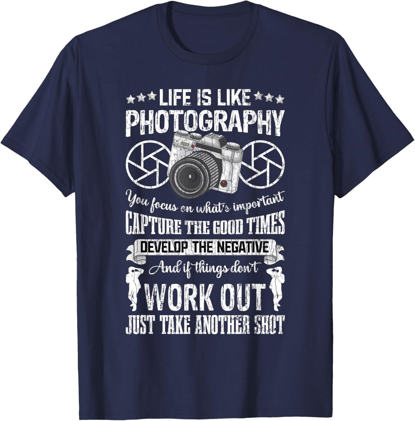 Das Leben ist wie Fotografie Funny Photographer Graphic T-Shirt - T-Shirt | Navy