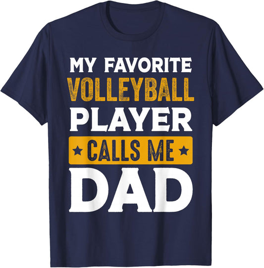 Proud Volleyball Dad Father's Day Funny Volleyball Daddy T-Shirt - T-Shirt | Navy
