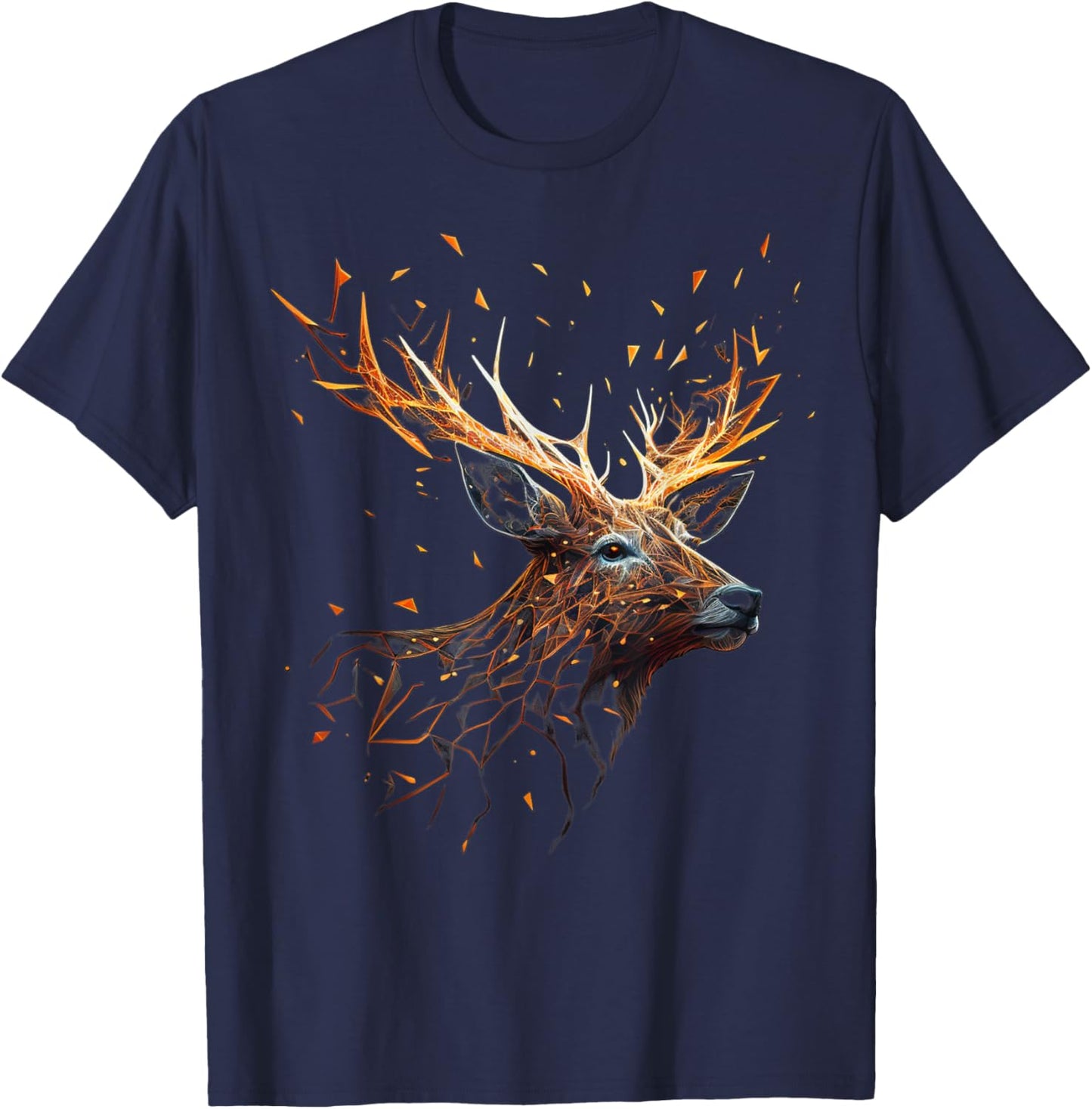 Deer Animal Motif Elk Forest Animal Print Deer T-Shirt - T-Shirt | Navy