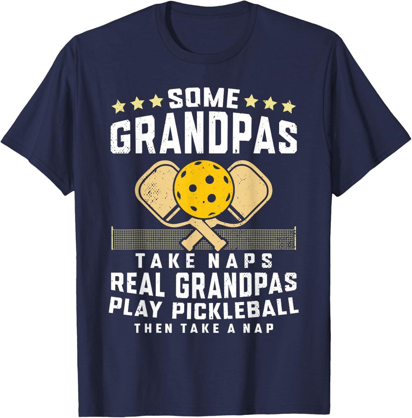 Pickleball Design Grandpa Funny Pickleball Player T-Shirt - T-Shirt | Navy