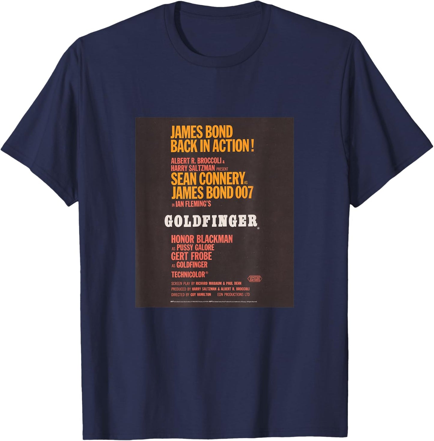 Official James Bond 007 Goldfinger T-Shirt - T-Shirt | Navy