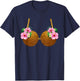 Coconut Bra Hawaiian Tropical Costume Luau Party Hawaii T-Shirt - T-Shirt | Navy