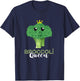 Broccoli Queen Crown Vegetarian Eating Broccoli Vegan T-Shirt - T-Shirt | Navy
