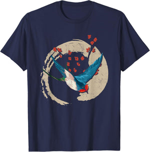 Colorful Swallow | Birds Lover | Nature Swallows T-Shirt - T-Shirt | Navy