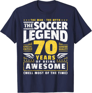 70th Birthday Soccer Player 70 Years T-Shirt - T-Shirt | Navy