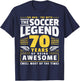 70th Birthday Soccer Player 70 Years T-Shirt - T-Shirt | Navy