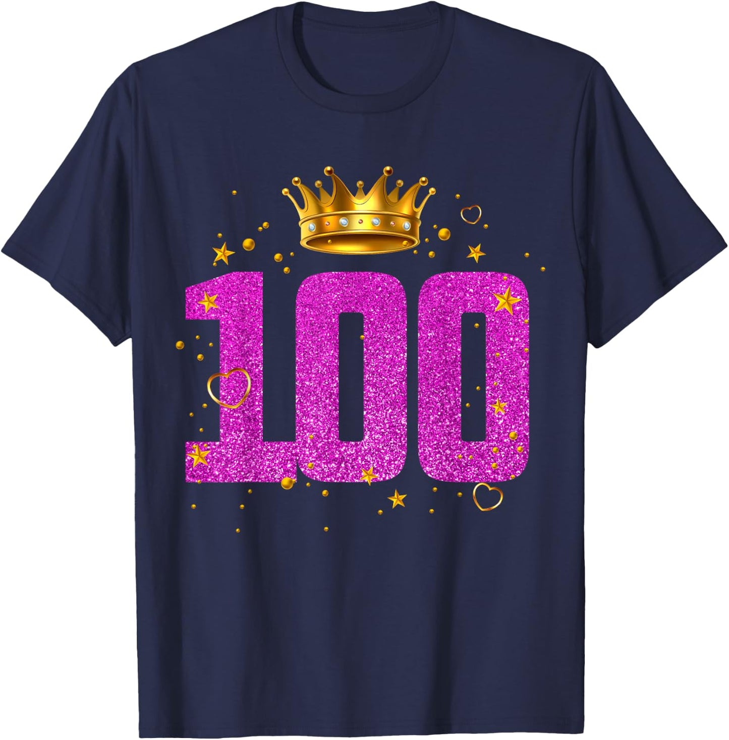 100 Year Old Birthday Crown 100th B-Day Crew Party Friends T-Shirt - T-Shirt | Navy