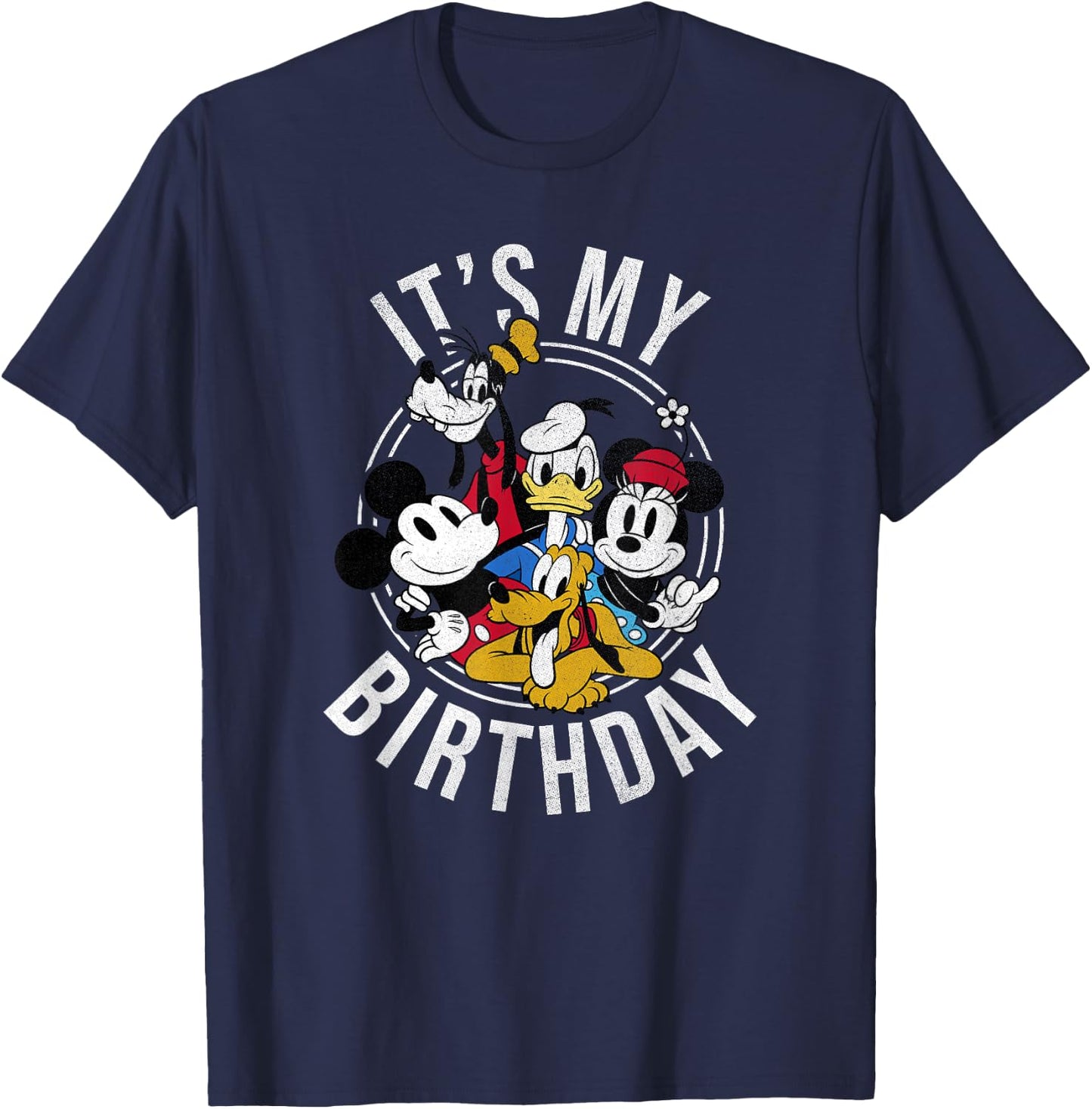 Disney Mickey & Friends It's My Birthday Group T-Shirt - T-Shirt | Navy