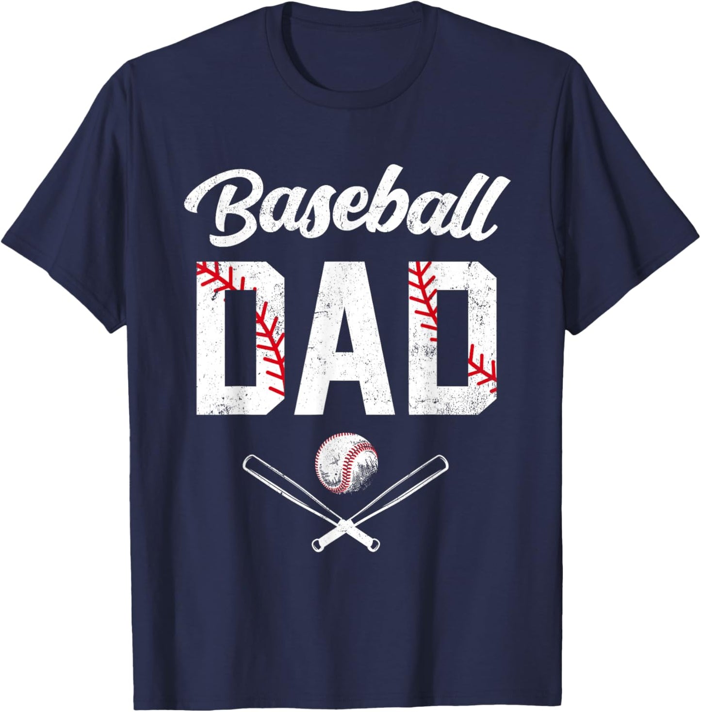 Baseball Dad Happy Fathers Day Shirts Wife Daughter T-Shirt - T-Shirt | Navy