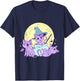 Creepy Pastel Goth Soft Goth emo Evil Cats with Moon T-Shirt - T-Shirt | Navy
