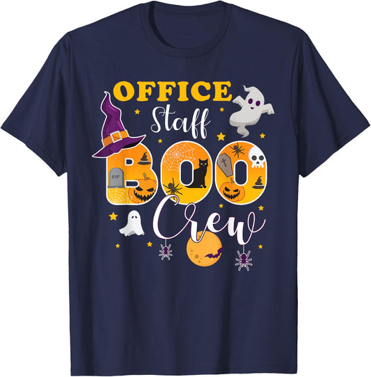 Office Staff Boo Crew Matching Halloween Costume T-Shirt - T-Shirt | Navy