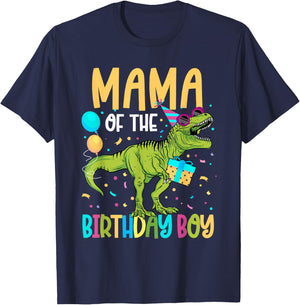 Mama of The Birthday Boy Family Matching Dinosaur Squad T-Shirt - T-Shirt | Navy