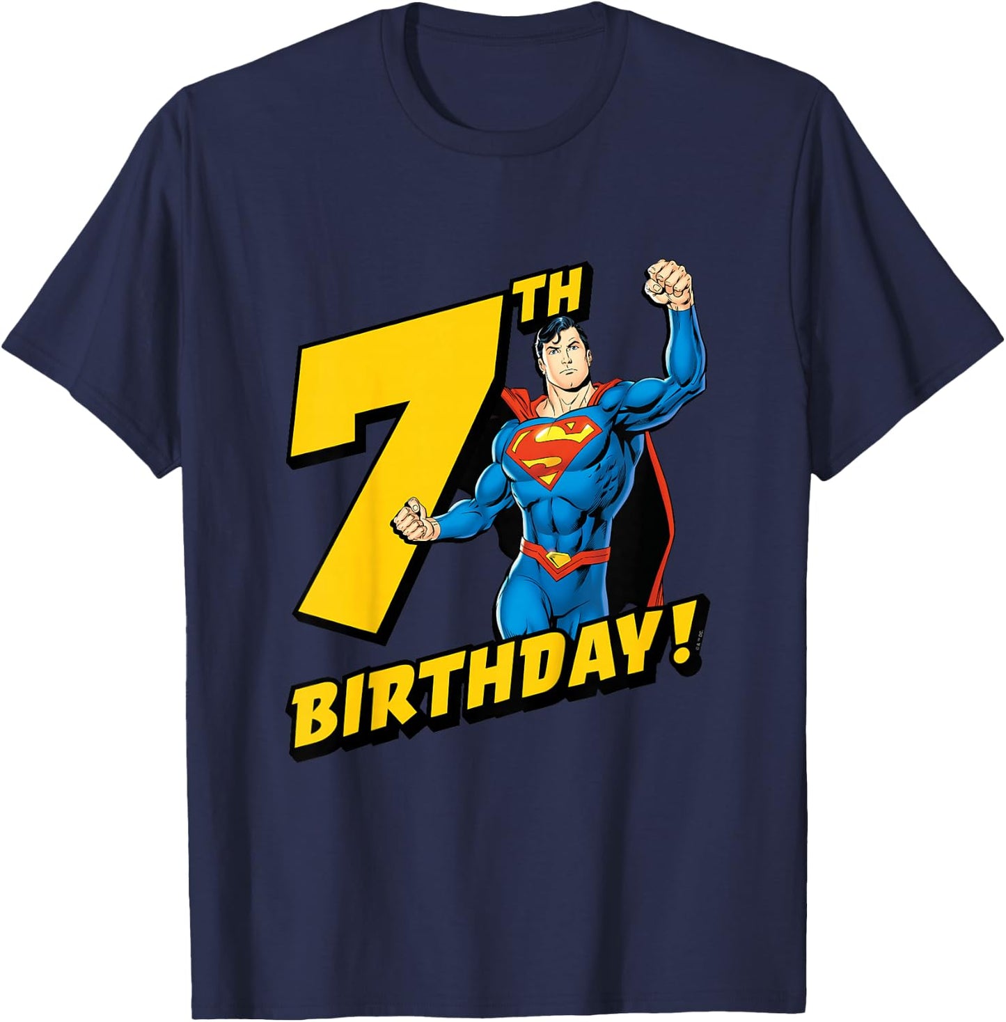 Kids Superman 7th Birthday T-Shirt - T-Shirt | Navy
