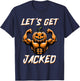 Let's Get Jacked Funny Halloween Gym Workout Jack O Lantern T-Shirt - T-Shirt | Navy