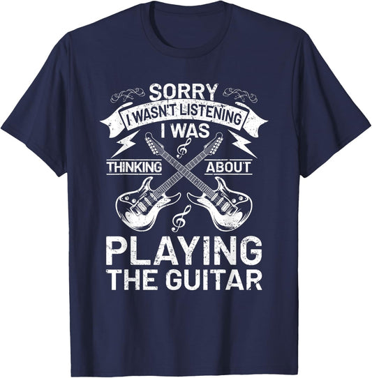 Sorry I wasn't listening I was thinking about my Guitar Pick T-Shirt - T-Shirt | Navy