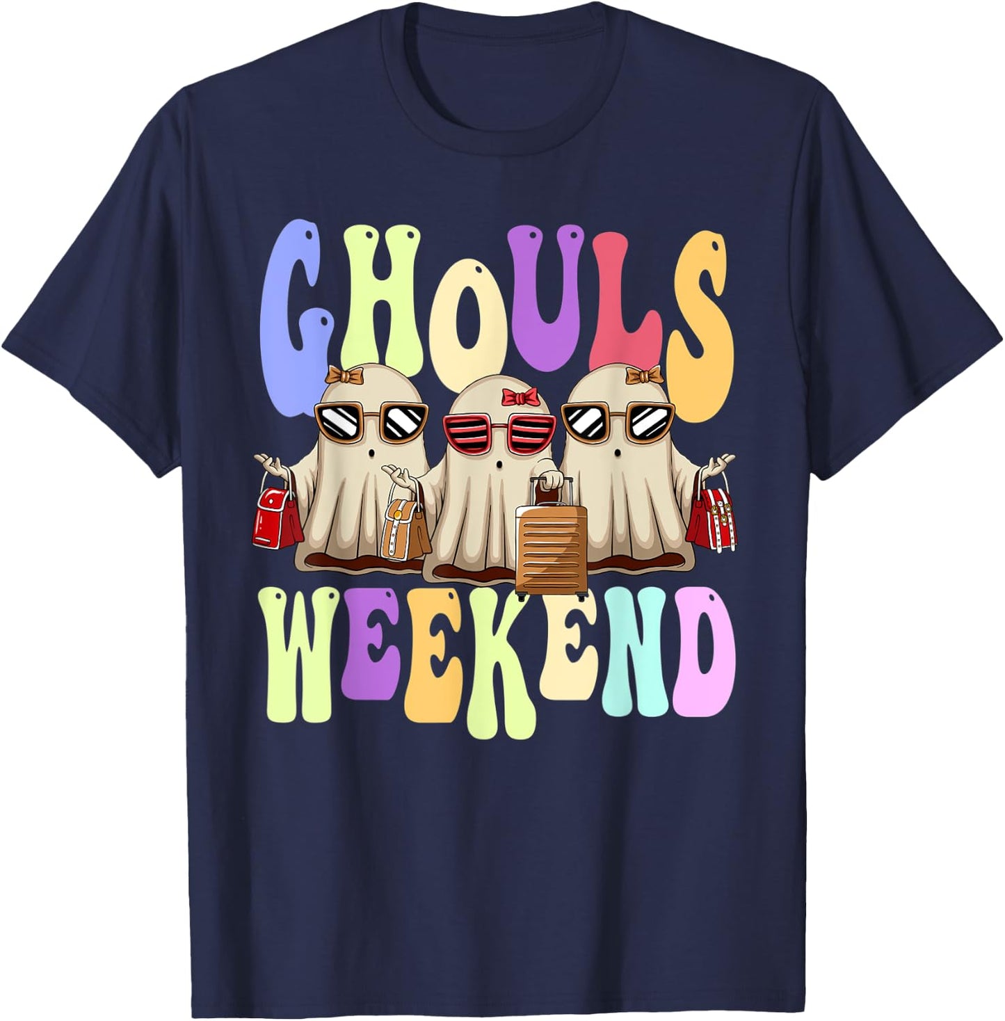 Ghouls Weekend Women Spooky Ghost Halloween Girls Trip T-Shirt - T-Shirt | Navy