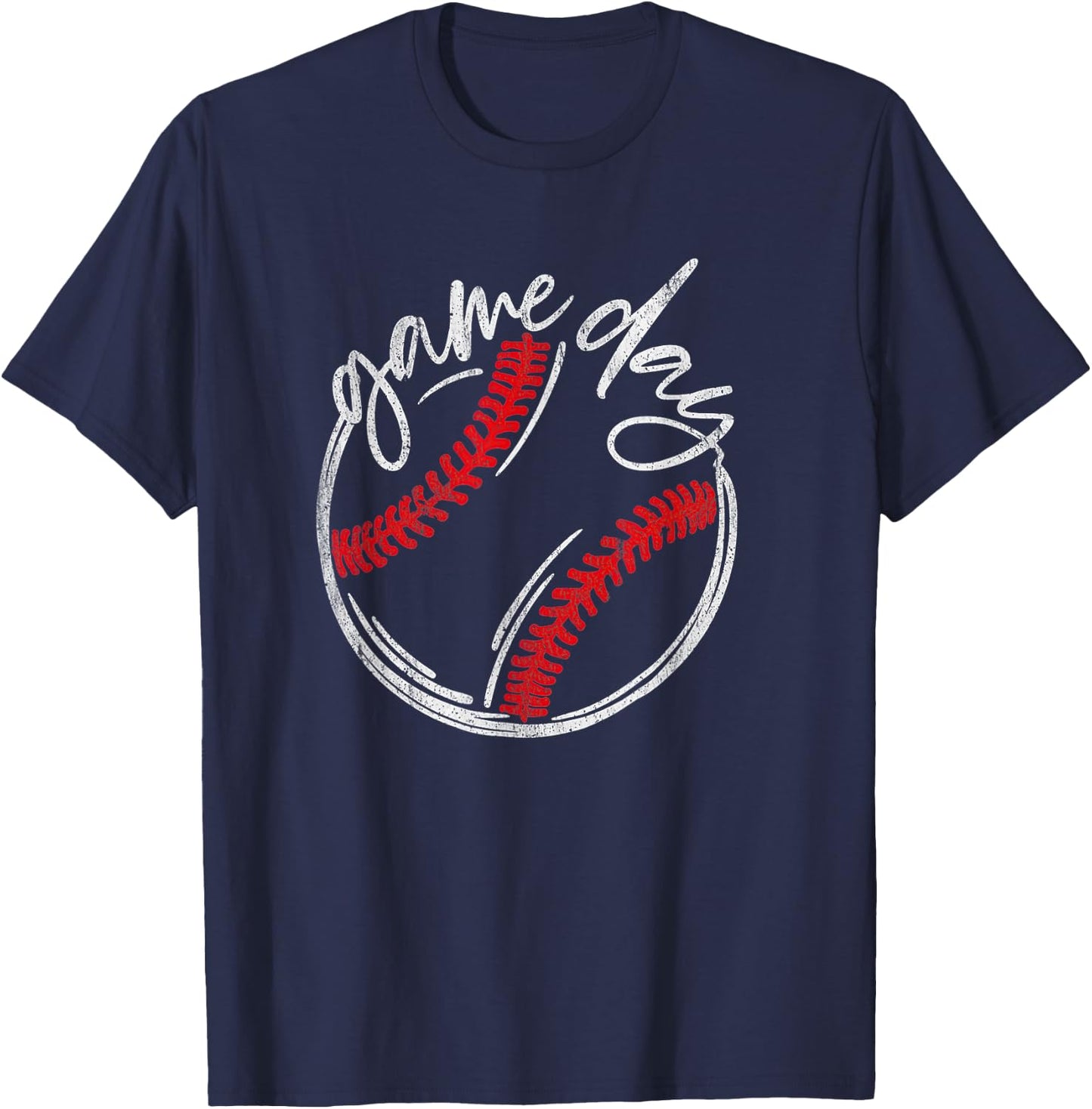 Game Day Baseball Funny Baseball Lovers Softball Life Mom T-Shirt - T-Shirt | Navy
