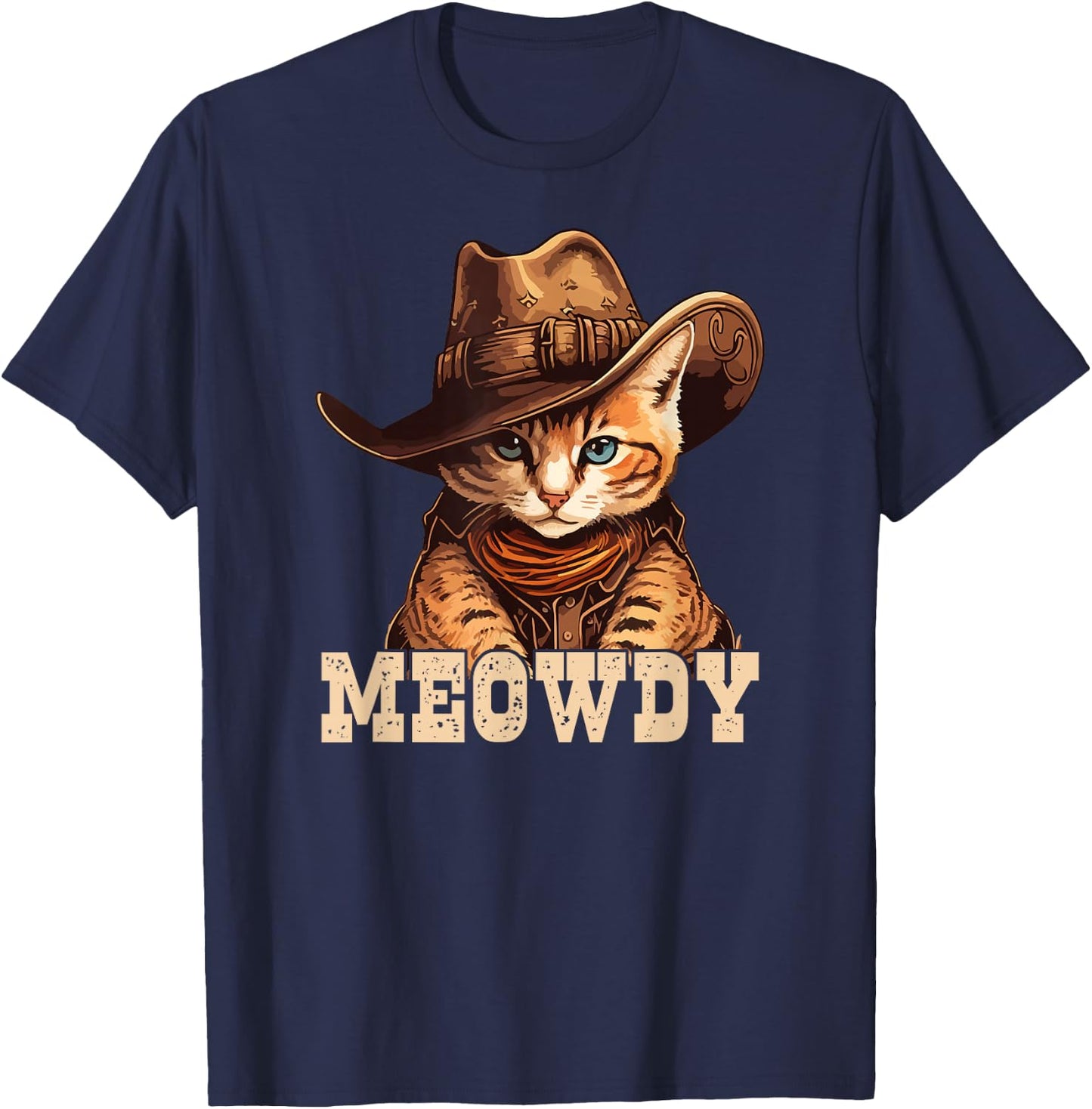 Cowboy Cat Meowdy T-Shirt - T-Shirt | Navy
