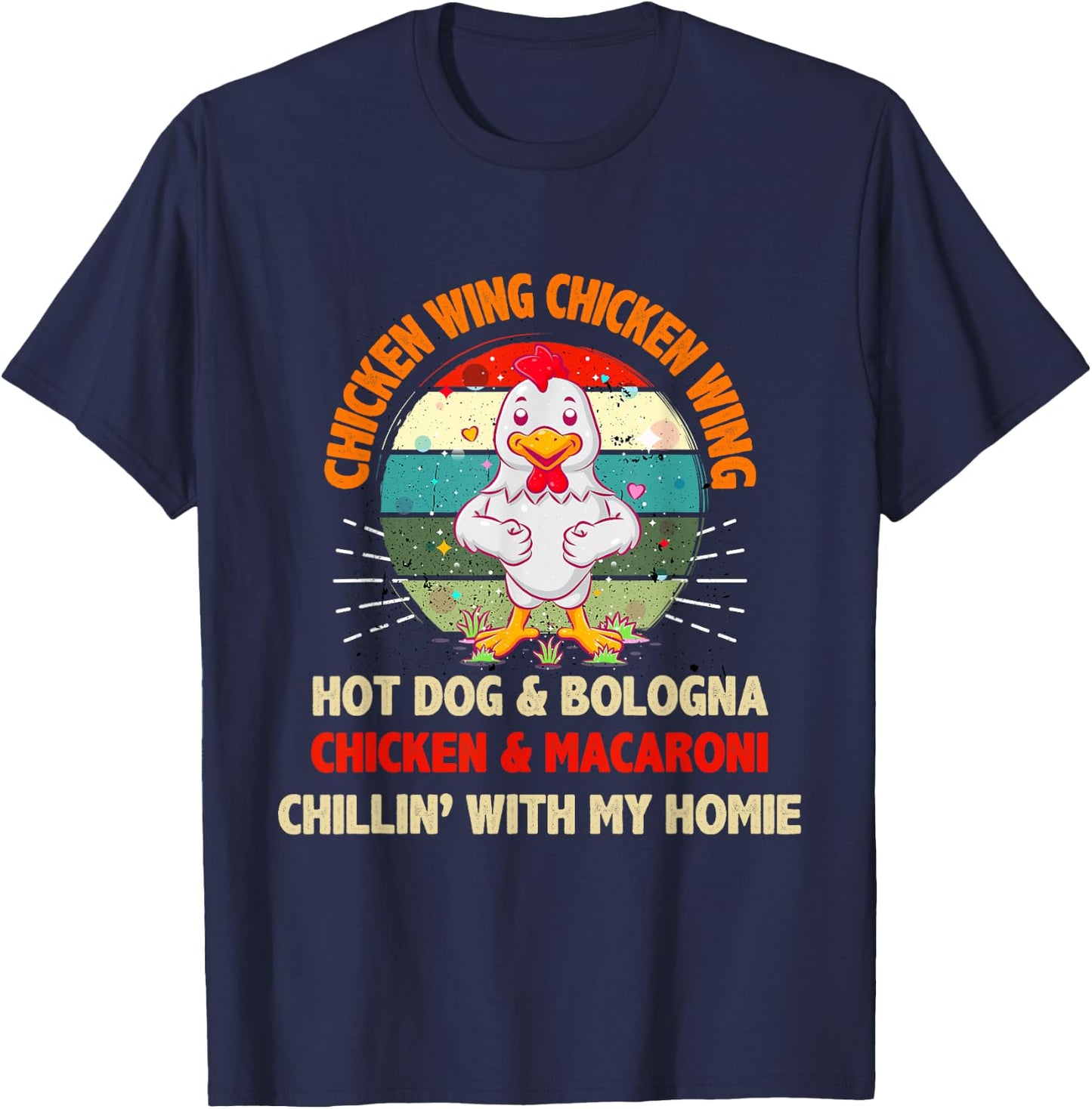 Kids Chicken Wing Chicken Wing Hot Dog and Bologna Toddlers T-Shirt - T-Shirt | Navy