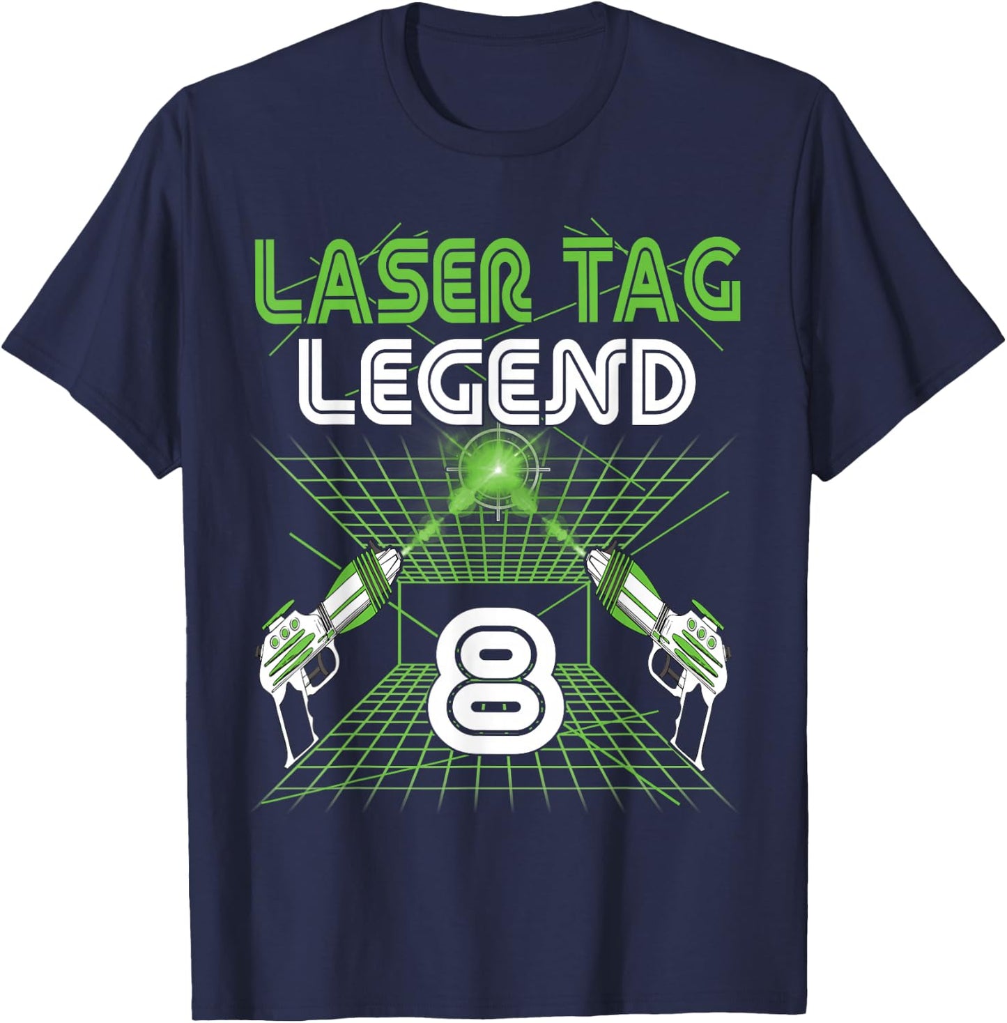 Lasertag Birthday Party - laser tag 8 years birthday T-Shirt - T-Shirt | Navy