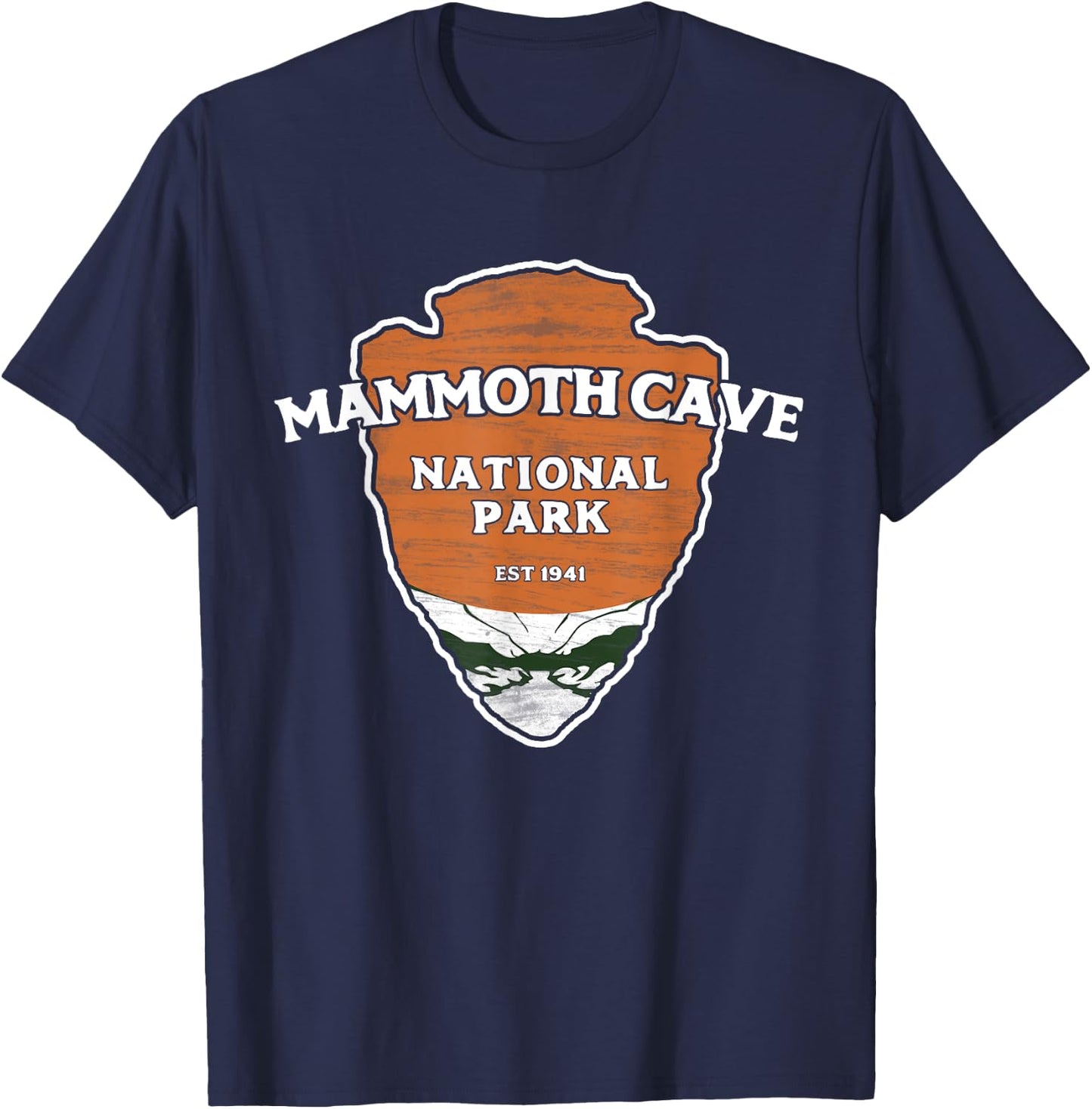 Mammoth Cave National Park Classic Style Arrowhead Sign T-Shirt - T-Shirt | Navy