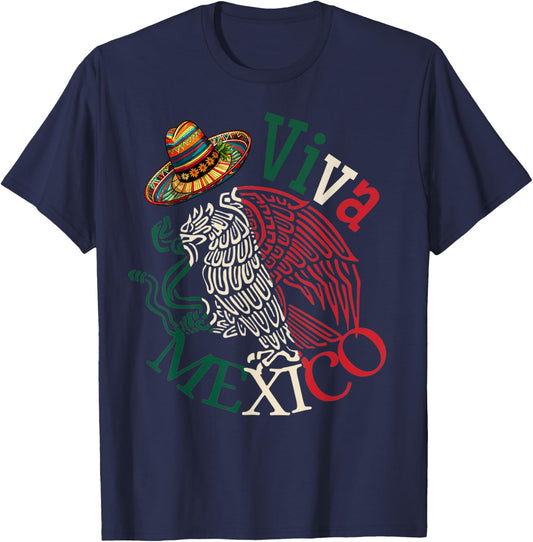 Mexican Independence Day Mexico Eagle Mexico Viva Mexico Women Kids Men T-Shirt - T-Shirt | Navy