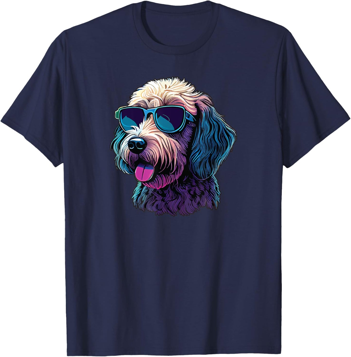 Dad Mom Cool Dog Sunglasses - Doodle Women T-Shirt - T-Shirt | Navy