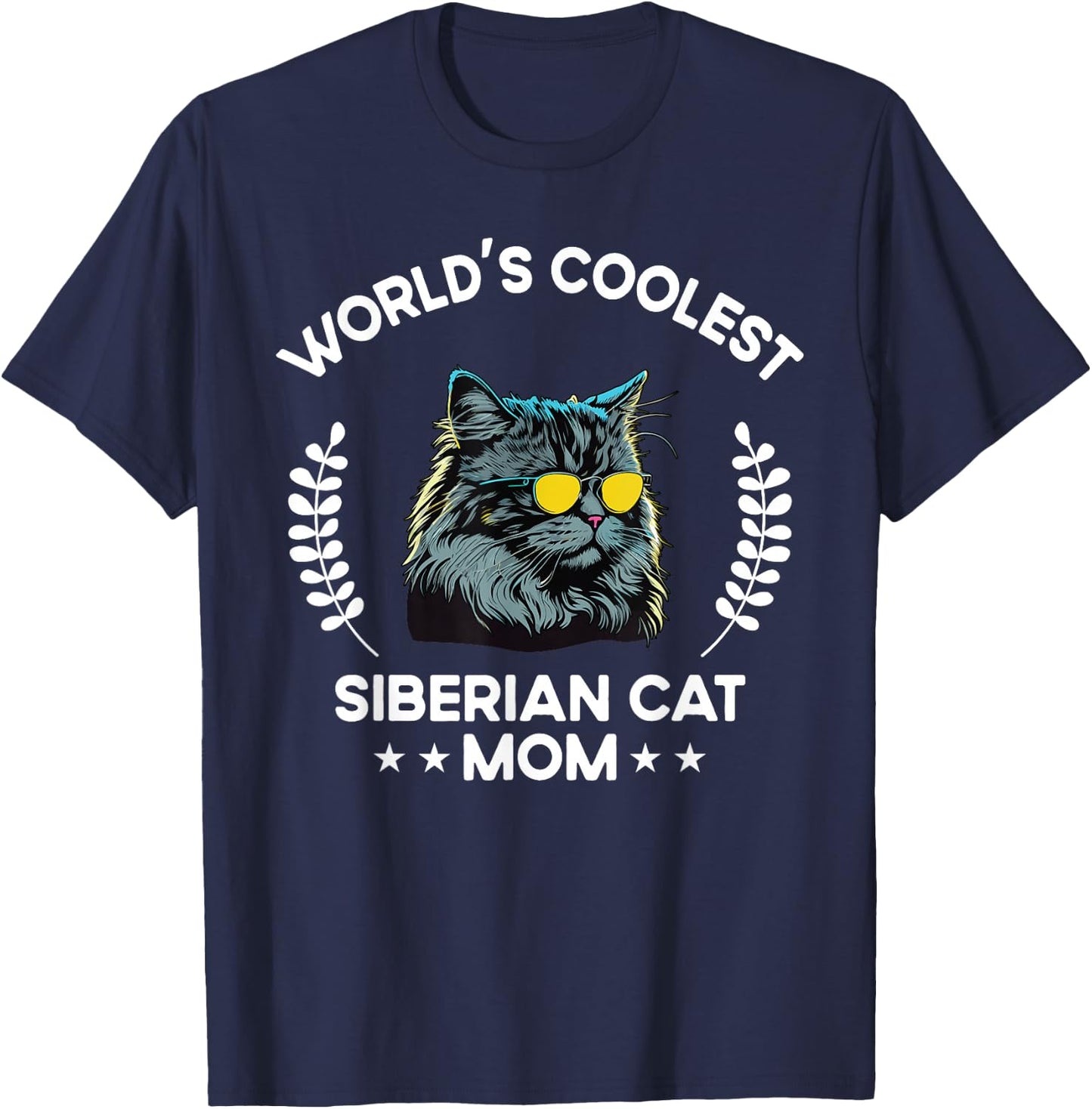 World's Coolest Cat Mom Mama - Women Siberian Cat T-Shirt - T-Shirt | Navy