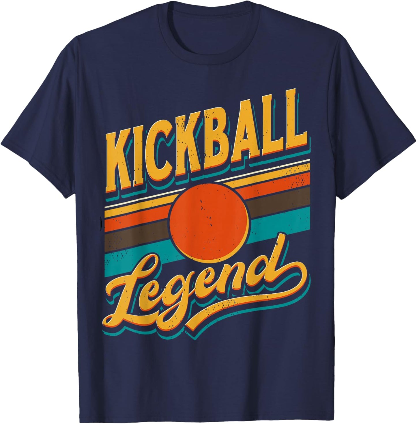 Kickball Legend Retro | Kick Ball Player T-Shirt - T-Shirt | Navy