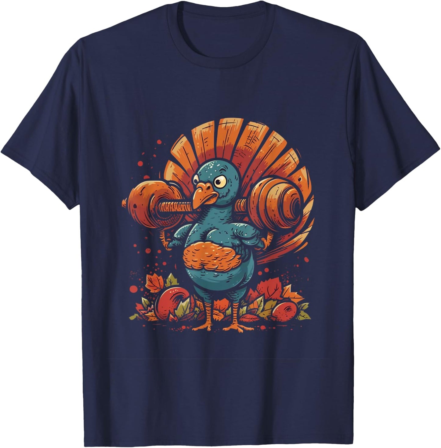 Turkey Bodybuilder Thanksgiving Day Gym Fitness Workout T-Shirt - T-Shirt | Navy