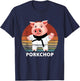 Animals Puns Pig Karate Pork Chop Pun T-Shirt - T-Shirt | Navy
