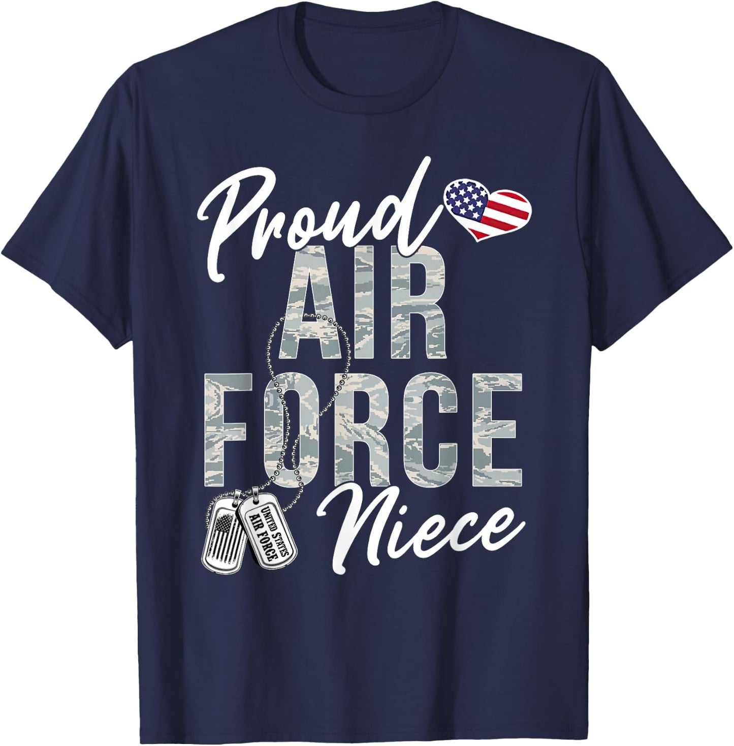Proud Air Force Niece US Air Force Graduation Niece T-Shirt - T-Shirt | Navy