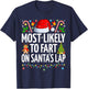 Most Likely to Fart On Santa's Lap Family Matching Christmas T-Shirt - T-Shirt | Navy